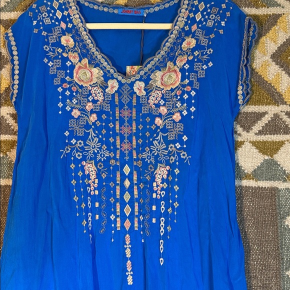 Johnny Was cobalt blue embroidered mini dress or tunic. New with tags. - Picture 3 of 7